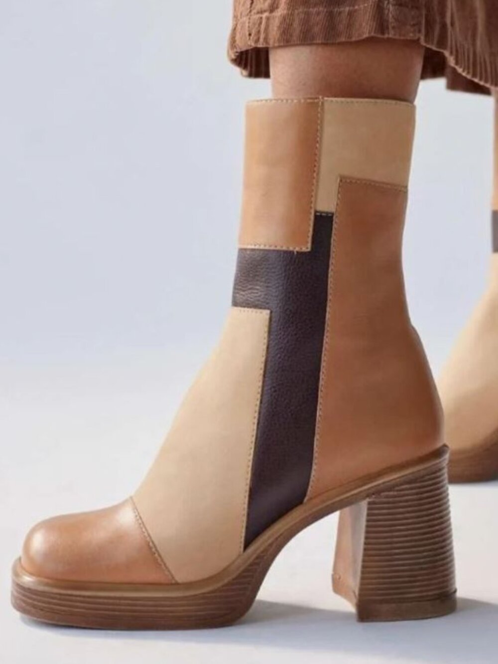 Steve Madden Fantasy Fantasie Patchwork Platform Boot Sz 9M